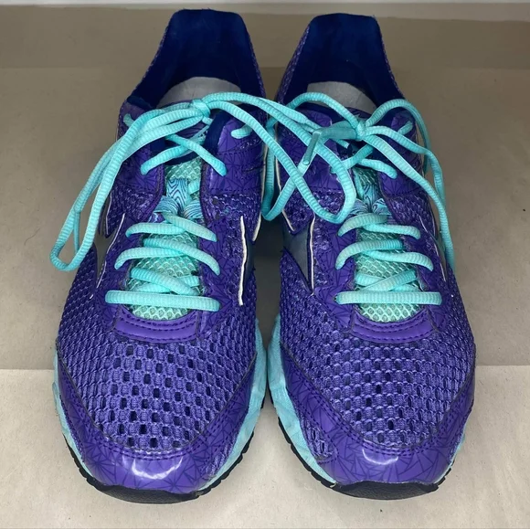 Mizuno Wave Precision 13 Purple Blue Running Shoes Women's Size 10W - Picture 4 of 6